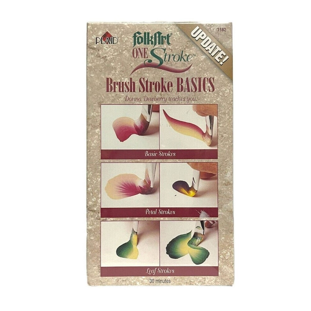 Plaid FolkArt One Stroke: Brush Stroke Basics - New Sealed VHS Art
